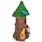 14" Solar Lighted Welcome Gnome Tree House Outdoor Garden Statue